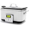 imageGreenPan Elite 8in1 Programmable 6QT Electric Slow Cooker Dishwasher Safe Lid ampamp Removable Crock PFASFree Healthy Ceramic Nonstick MultiCooker Sear Saut Brown Steam Basket Roast GoldCream White