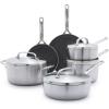 imageGreenPan GP5 Stainless Steel 5Ply Healthy Ceramic Nonstick 13 Piece Cookware Pots ampamp Pans Set Frying Pans Saut Saucepans Stock Pot Scratch Resistant InductionDishwasher ampamp Oven Safe PFASFree