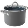 imageGreenPan Lima Hard Anodized Healthy Ceramic Nonstick 8QT Stock Pot with Lid PFASFree Oven Safe Gray