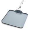 imageGreenPan Valencia Pro 18quot x 11quot Double Burner Griddle Pan Induction Suitable Ceramic Nonstick PFASFree Rectangular Stovetop Cookware Stainless Steel Handles Dishwasher Oven ampamp Broiler Safe GrayGray