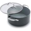 imageGreenPan Valencia Pro Hard Anodized Healthy Ceramic Nonstick 8QT Stock Pot with Lid PFASFree Induction Dishwasher Safe Oven Safe GrayGray