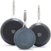 imageGreenPan Valencia Pro Hard Anodized Healthy Ceramic Nonstick 8quot and 10quot Frying Pan Skillet Set PFASFree Induction Dishwasher Safe Oven Safe GrayGray