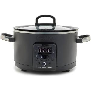 imageGreenPan 6in1 4QT Electric Ceramic Slow Cooker with Glass Lid Multifunction Presets Hard Anodized PFASFree Removeable Nonstick Crock Dishwasher Safe Auto Warm Delay Timer Stews Reheat Black