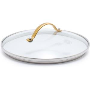 imageGreenPan 8quot Tempered Glass Lid for Pots and Pans Cookware GoldTone Handle with Matte Finish Dishwasher and Oven SafeGold