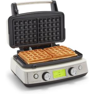 imageGreenPan Elite 4Square Belgian ampamp Classic Waffle Maker Healthy Ceramic Nonstick Aluminum Dishwasher Safe Plates Adjustable ShadeCrunch Control Wont OverflowEasy Cleanup BreakfastPFASFreeBlackCream White