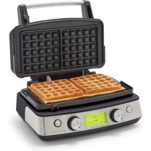 imageGreenPan Elite 4Square Belgian ampamp Classic Waffle Maker Healthy Ceramic Nonstick Aluminum Dishwasher Safe Plates Adjustable ShadeCrunch Control Wont OverflowEasy Cleanup BreakfastPFASFreeBlackBlack