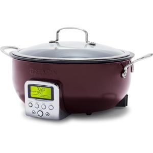 imageGreenPan Elite 6QT Electric Skillet Sear Saute StirFry Cook Rice Healthy Ceramic Nonstick Dishwasher Safe Parts Easytouse LED Display PFOA and PFA Free Smart Pot Stainless SteelFig Purple