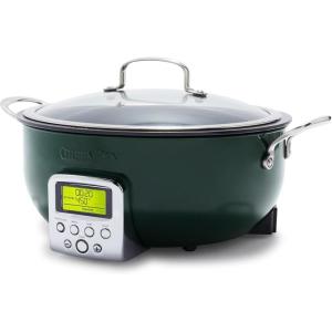 imageGreenPan Elite 6QT Electric Skillet Sear Saute StirFry Cook Rice Healthy Ceramic Nonstick Dishwasher Safe Parts Easytouse LED Display PFOA and PFA Free Smart Pot Stainless SteelPonderosa Pine