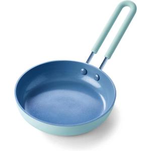 imageGreenPan Mini Healthy Ceramic Nonstick 5quot Round Egg Pan PFASFree Dishwasher Safe Stay Cool Handle BlackMint Green