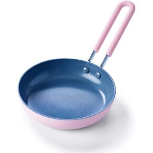 imageGreenPan Mini Healthy Ceramic Nonstick 5quot Round Egg Pan PFASFree Dishwasher Safe Stay Cool Handle BlackPink