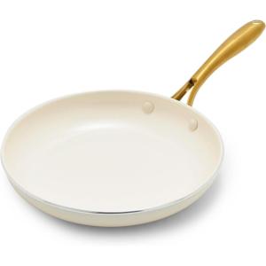 imageGreenPan Swift 10quot Ceramic Nonstick Frying Pan Skillet PFAS ampamp PFOAFree Healthy Cooking Gold Stainless Steel Handle Versatile Cooking Essentials Dishwasher ampamp Oven Safe CreamCream