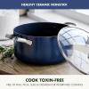 imageGreenPan Valencia Pro Hard Anodized Healthy Ceramic Nonstick 166QT and 33QT Saucepan Pot Set with Lids PFASFree Induction Dishwasher and Oven Safe GrayBlue