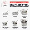 imageGreenPan x Bobby Flay 10 Piece Stainless Steel Cookware Set TriPly Multiclad Pots ampamp Pans Professional Grade Oven ampamp Broiler Safe to 600F Dishwasher Safe Durable Induction Compatible SilverStainless Steel