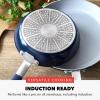 imageGreenPan x Bobby Flay 13 Piece Nonstick Cookware Pots and Pans Set PFASFree Diamond Ceramic Induction Suitable Easy Clean Dishwasher ampamp Oven Safe StayCool Silicone Handles Glass Lids GraphiteOxford Blue