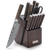 imageGreenPan x Bobby Flay 13 Piece Stainless Steel Cutlery Kitchen Knife Block Set Premium Stainless Steel Blades Acacia Wood Knife Block Hand Finished Ergonomic Wood Handle Damascus Steel DesignStainless Steel