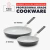 imageGreenPan x Bobby Flay 2 Piece 8 and 10 Nonstick Frying Pan Skillet Set PFASFree Diamond Ceramic Induction Suitable StayCool Silicone Handle Easy Clean Dishwasher ampamp Oven Safe CreamGraphite