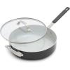 imageGreenPan x Bobby Flay 45QT Nonstick Saute Pan with Glass Lid PFASFree Diamond Ceramic Induction Suitable StayCool Silicone Handle Easy Clean Dishwasher ampamp Oven Safe CreamGraphite