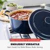 imageGreenPan x Bobby Flay 55QT Enameled Cast Iron Round Dutch Oven with Lid Dual Handles Oven Safe to 500F ampamp Induction Suitable Self Basting Lid UltraDurable Sear Braising Bread Stews IvoryCobalt