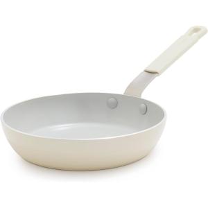 imageGreenPan x Bobby Flay 2 Piece 8 and 10 Nonstick Frying Pan Skillet Set PFASFree Diamond Ceramic Induction Suitable StayCool Silicone Handle Easy Clean Dishwasher ampamp Oven Safe CreamCream