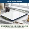 imageGreenPan Bakeware Set 7 Piece Nonstick Ceramic Gold Handle Baking Sheets Cake Pans Loaf Pan Muffin Tin Cooling Rack PFAS ampamp BPA Free Freezer to Oven Dish Bake ampamp Roast Ovenware Sage GreenOxford Blue