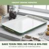 imageGreenPan Bakeware Set 7 Piece Nonstick Ceramic Gold Handle Baking Sheets Cake Pans Loaf Pan Muffin Tin Cooling Rack PFAS ampamp BPA Free Freezer to Oven Dish Bake ampamp Roast Ovenware Sage GreenSage Green