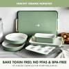 imageGreenPan Bakeware Set 7 Piece Nonstick Ceramic Gold Handle Baking Sheets Cake Pans Loaf Pan Muffin Tin Cooling Rack PFAS ampamp BPA Free Freezer to Oven Dish Bake ampamp Roast Ovenware Sage GreenSage Green