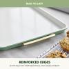 imageGreenPan Bakeware Set 7 Piece Nonstick Ceramic Gold Handle Baking Sheets Cake Pans Loaf Pan Muffin Tin Cooling Rack PFAS ampamp BPA Free Freezer to Oven Dish Bake ampamp Roast Ovenware Sage GreenSage Green