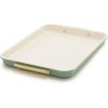 imageGreenPan Bakeware Set 7 Piece Nonstick Ceramic Gold Handle Baking Sheets Cake Pans Loaf Pan Muffin Tin Cooling Rack PFAS ampamp BPA Free Freezer to Oven Dish Bake ampamp Roast Ovenware Sage GreenSage Green