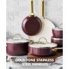 imageGreenPan Reserve Hard Anodized Healthy Ceramic Nonstick 8quot and 11quot Frying Pan Skillet Set Gold Handle PFASFree Dishwasher Safe Oven Safe Merlot RedMerlot Red