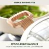 imageGreenPan Rio Essence Wood 10 Piece Cookware Pots and Pans Set Healthy Ceramic Nonstick PFOA ampamp PFASFree Coating Induction Silicone Rim Lids StayCool Wood Print Handles Dishwasher Safe WhiteWhite
