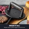 imageGreenPan x Bobby Flay Smash Burger Press 65quot Cast Iron Round Grill Press Smashed Burgers HeavyDuty Wood Handle Cookouts ampamp BBQ Tool for Juicy ampamp Crispy Hamburgers Bacon Sandwich Flat Top Griddle