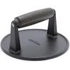 imageGreenPan x Bobby Flay Smash Burger Press 65quot Cast Iron Round Grill Press Smashed Burgers HeavyDuty Wood Handle Cookouts ampamp BBQ Tool for Juicy ampamp Crispy Hamburgers Bacon Sandwich Flat Top Griddle