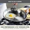 imageGreenPan Valencia TriPly Stainless Steel 10quot Frying Pan Induction Ready Skillet Mirror Finish Dishwasher Safe ampamp OvenBroiler Safe to 600F Compatible with All Cooktops SilverStainless Steel