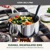 imageGreenPan Valencia TriPly Stainless Steel 16QT Sauce Pan with Lid Induction Ready Mirror Finish Dishwasher Safe ampamp OvenBroiler Safe to 600F Compatible with All Cooktops Chefs Cooking PotStainless Steel