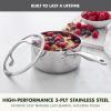 imageGreenPan Valencia TriPly Stainless Steel 16QT Sauce Pan with Lid Induction Ready Mirror Finish Dishwasher Safe ampamp OvenBroiler Safe to 600F Compatible with All Cooktops Chefs Cooking PotStainless Steel