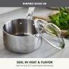 imageGreenPan Valencia TriPly Stainless Steel 16QT Sauce Pan with Lid Induction Ready Mirror Finish Dishwasher Safe ampamp OvenBroiler Safe to 600F Compatible with All Cooktops Chefs Cooking PotStainless Steel