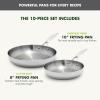 imageGreenPan Valencia TriPly Stainless Steel 2 Piece Frying Pan Set 10quot ampamp 12quot Skillets Induction Ready Mirror Finish Dishwasher Safe ampamp OvenBroiler Safe to 600F Compatible with All Cooktops SilverStainless Steel