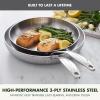 imageGreenPan Valencia TriPly Stainless Steel 2 Piece Frying Pan Set 10quot ampamp 12quot Skillets Induction Ready Mirror Finish Dishwasher Safe ampamp OvenBroiler Safe to 600F Compatible with All Cooktops SilverStainless Steel