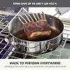 imageGreenPan Valencia TriPly Stainless Steel 5QT Saute Pan with Lid Induction Ready Mirror Finish Dishwasher Safe ampamp OvenBroiler Safe to 600F Compatible with All Cooktops SilverStainless Steel