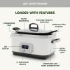 imageGreenPan Elite 14in1 Nonstick 6QT Electric Slow Cooker PFASFree Ceramic MultiCooker InPot Browning Dishwasher Safe Lid ampamp Removable Crock Stainless Steel Steamer Silicone Handles White