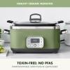 imageGreenPan Elite 14in1 Nonstick 6QT Electric Slow Cooker PFASFree Ceramic MultiCooker InPot Browning Dishwasher Safe Lid ampamp Removable Crock Stainless Steel Steamer Silicone Handles Sage Green