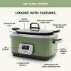 imageGreenPan Elite 14in1 Nonstick 6QT Electric Slow Cooker PFASFree Ceramic MultiCooker InPot Browning Dishwasher Safe Lid ampamp Removable Crock Stainless Steel Steamer Silicone Handles Sage Green