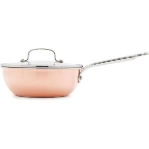 imageGreenPan x Bobby Flay 8 Piece Copper Clad Pots ampamp Pans Induction Ready Cookware Measurement Markings Stainless Steel Base ampamp Interior Oven Safe to 500FCopper