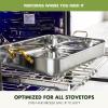 imageGreenPan Reserve 16quot x 13quot TriPly Stainless Steel Roasting Pan with Roaster Rack Multiclad Cookware Induction Suitable Gold Stainless Steel Handles Dishwasher ampamp Oven Safe SilverStainless Steel