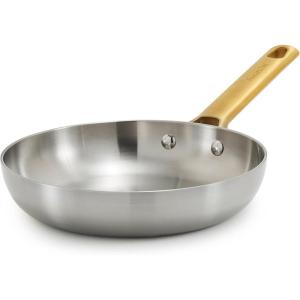 imageGreenPan Reserve 16quot x 13quot TriPly Stainless Steel Roasting Pan with Roaster Rack Multiclad Cookware Induction Suitable Gold Stainless Steel Handles Dishwasher ampamp Oven Safe SilverStainless Steel