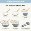 imageGreenPan Nonstick Reserve Pro 10 Piece Cookware Set NSF Certified Ceramic Hard Anodized PFASFree Pots ampamp Pans Set with Lids Stainless Steel Handles Oven ampamp Dishwasher Safe Oyster GrayGlacier Blue