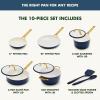 imageGreenPan Nonstick Reserve Pro 10 Piece Cookware Set NSF Certified Ceramic Hard Anodized PFASFree Pots ampamp Pans Set with Lids Stainless Steel Handles Oven ampamp Dishwasher Safe Oyster GrayTwilight Blue