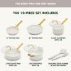 imageGreenPan Nonstick Reserve Pro 10 Piece Cookware Set NSF Certified Ceramic Hard Anodized PFASFree Pots ampamp Pans Set with Lids Stainless Steel Handles Oven ampamp Dishwasher Safe Oyster GrayCream White