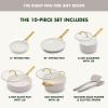 imageGreenPan Nonstick Reserve Pro 10 Piece Cookware Set NSF Certified Ceramic Hard Anodized PFASFree Pots ampamp Pans Set with Lids Stainless Steel Handles Oven ampamp Dishwasher Safe Oyster GrayOyster Gray