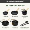 imageGreenPan Nonstick Reserve Pro 10 Piece Cookware Set NSF Certified Ceramic Hard Anodized PFASFree Pots ampamp Pans Set with Lids Stainless Steel Handles Oven ampamp Dishwasher Safe Oyster GrayBlack